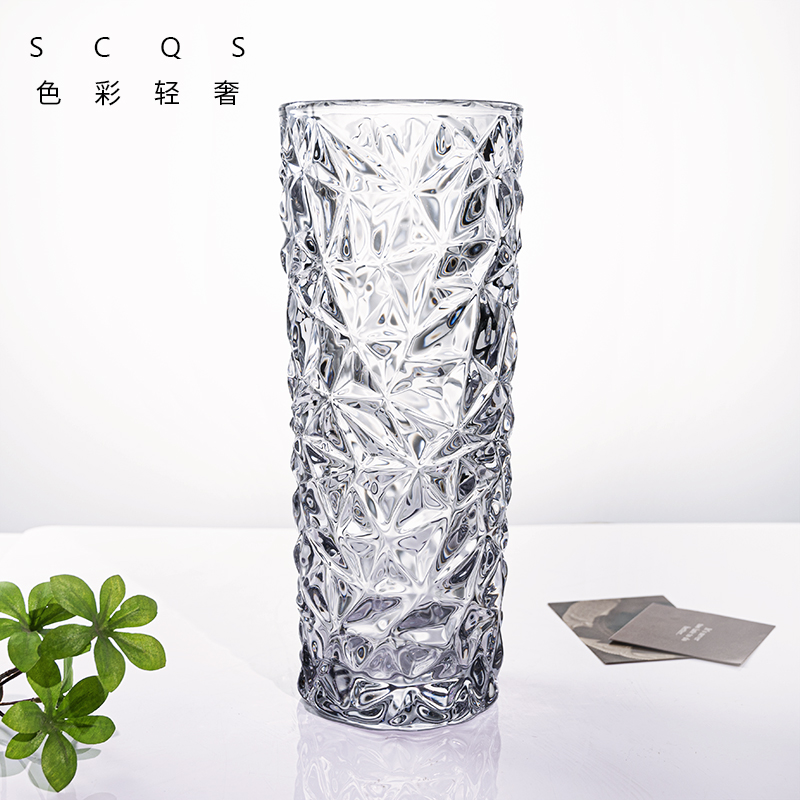 L563时尚质感的现代化风格独特冰纹花瓶简约精致创意