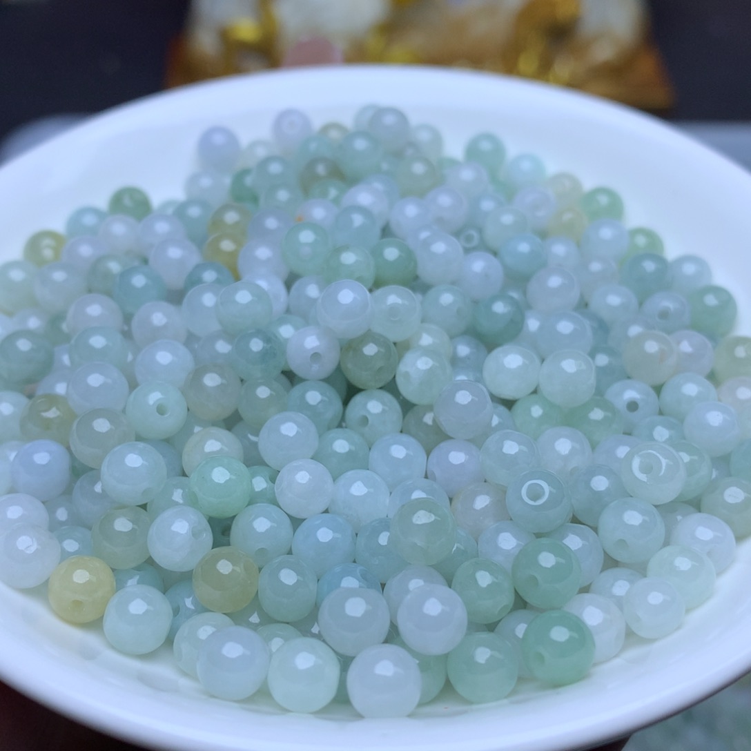 【闪购商品】翡翠手链未镶嵌卡5.4冰绿白100个