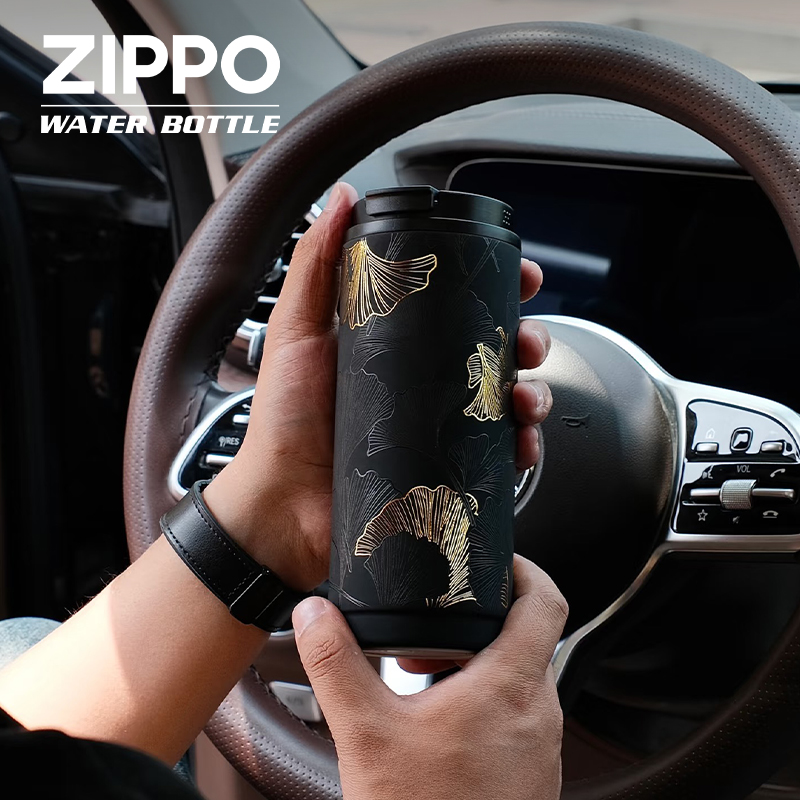 ZIPPO三生有杏情人节保温杯男士高颜值情侣生日便携礼盒装水杯