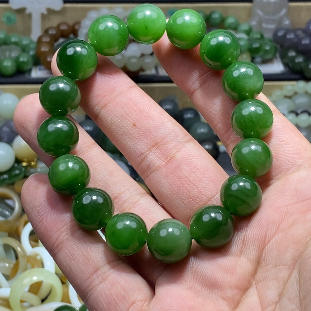 和田玉（碧玉）手链未镶嵌喜*?