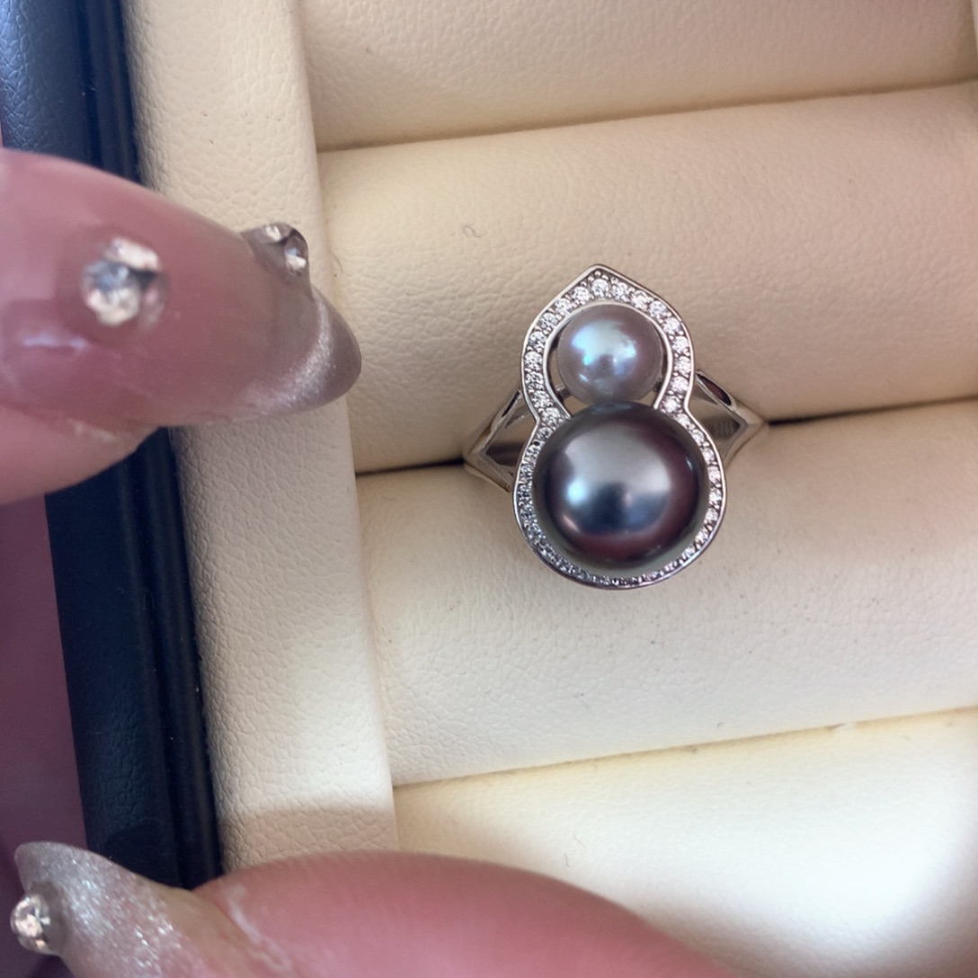 海水珍珠戒指银S925镶嵌