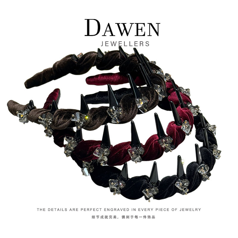 《丝绒星钻密语》韩版秋冬时尚发饰韩国绒镶闪气质高颅顶发箍发卡