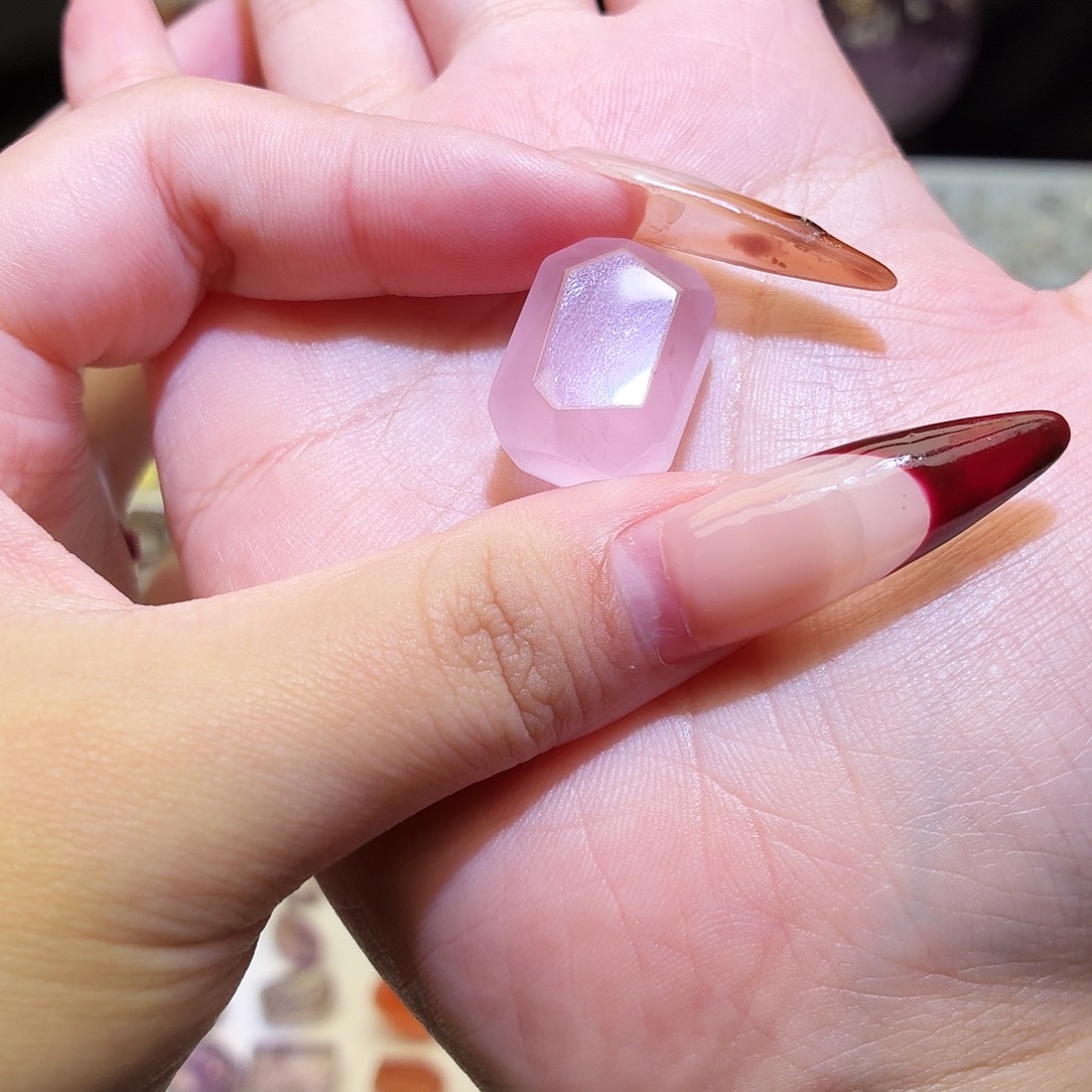 吊坠(不含链)水晶未镶嵌粉水 随形 打孔定制不退换