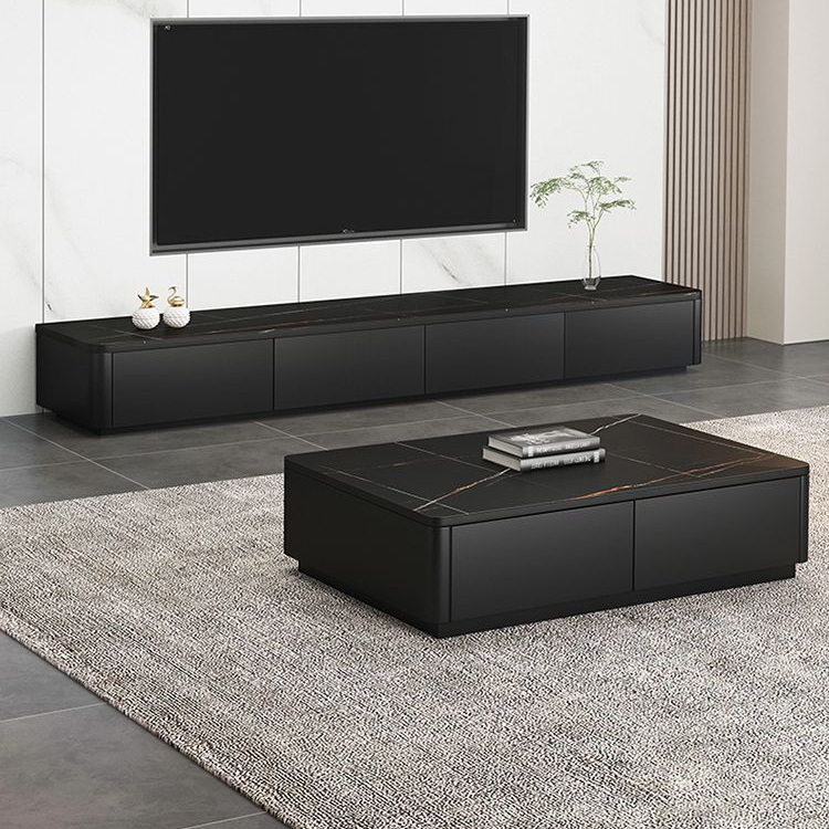 2025年最新款实木生态板双色圆角电视柜客厅储物收纳茶几电视机柜