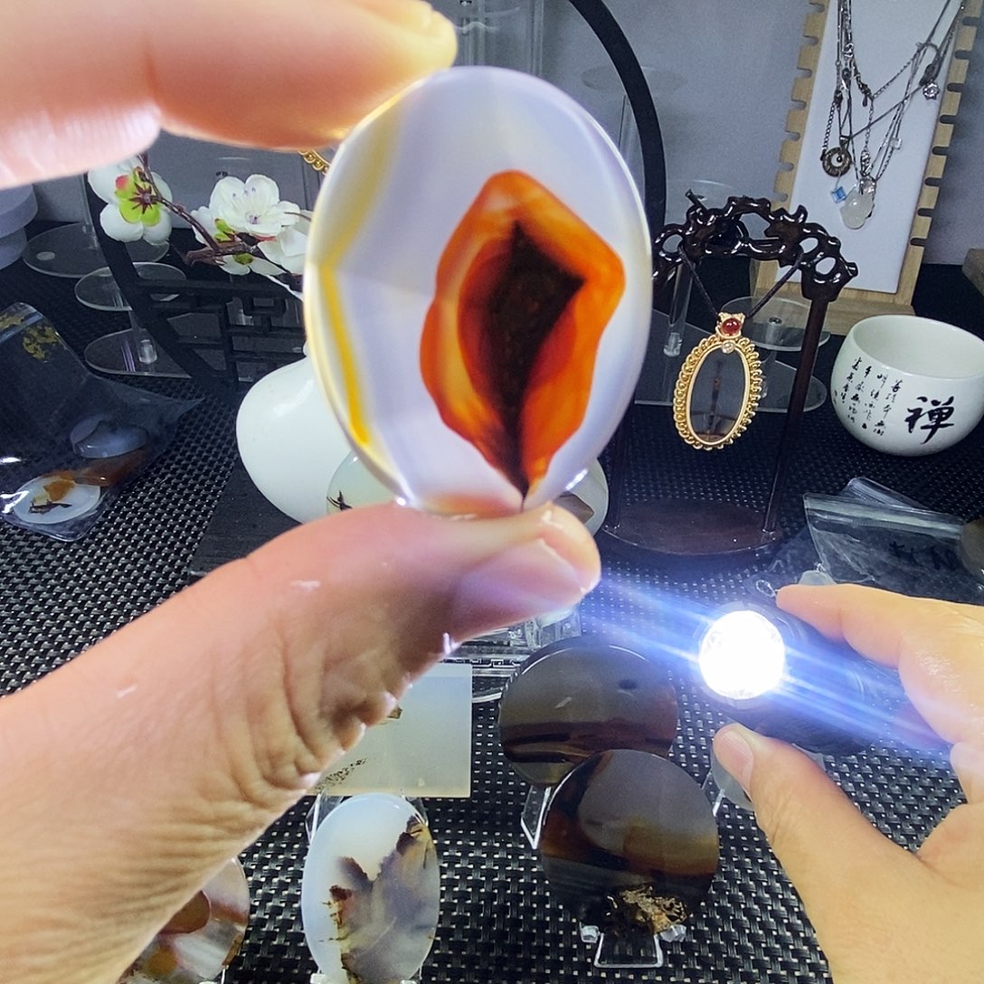 合成碳硅石非金属时尚图纹画面石饰品