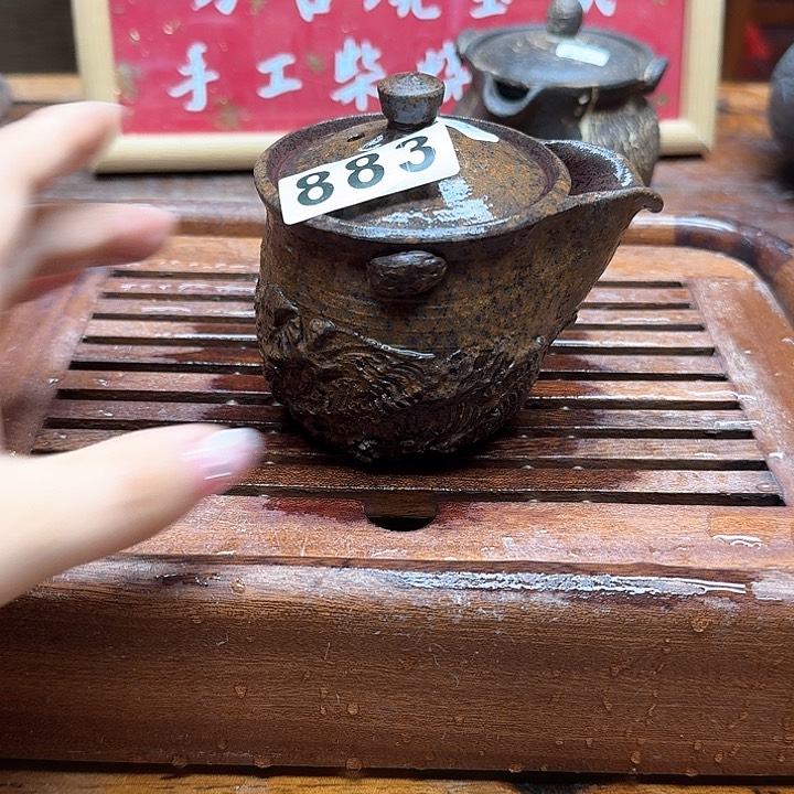 纯手工制作粗陶茶具