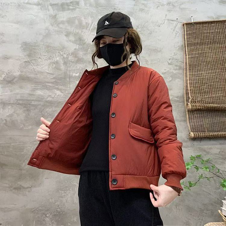 秋冬季复古休闲小棉袄时尚宽松百搭显瘦棉衣外套