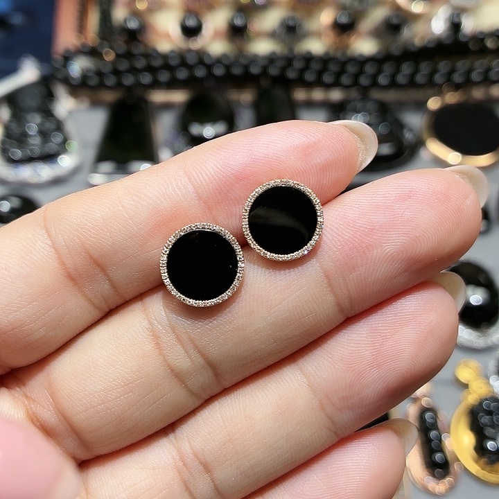 翡翠18K金镶嵌耳饰