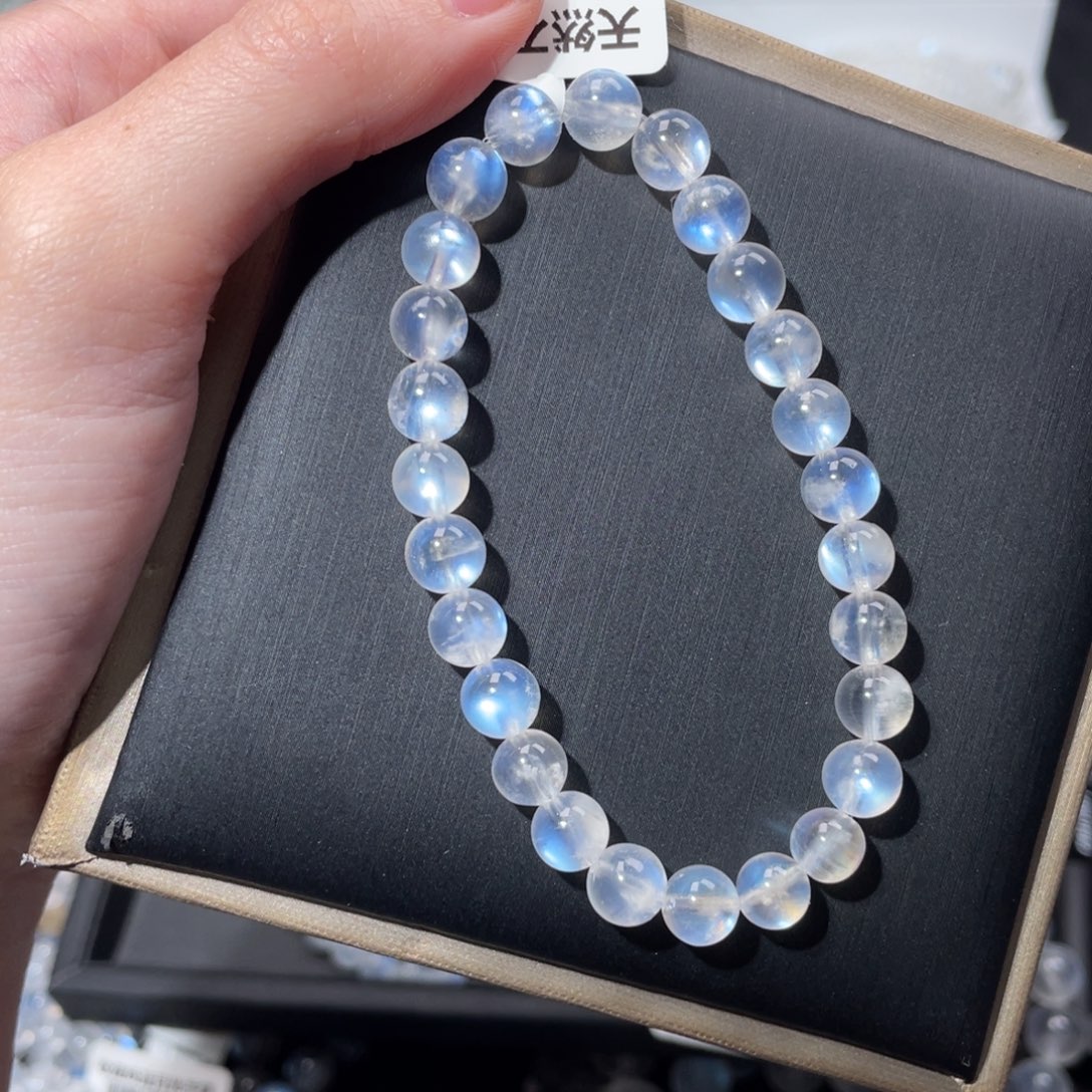 你***柿未镶嵌手链长石蓝月光7m+