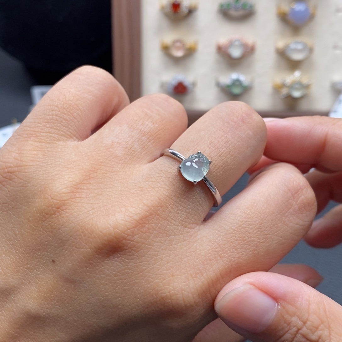 翡翠银S925镶嵌戒指