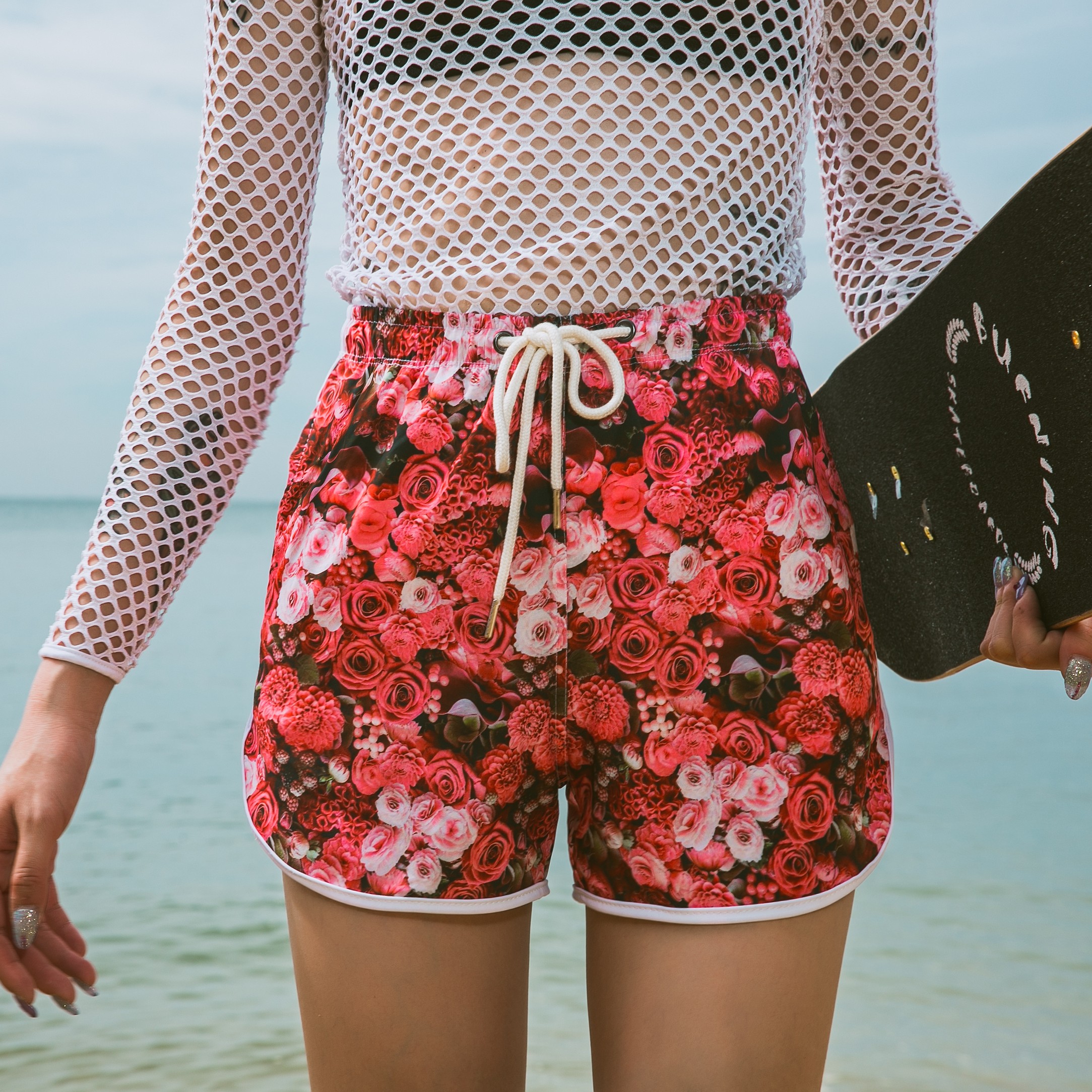 沙滩裤潮流男女薄款宽松速干五分泳裤可下水海边沙滩短裤