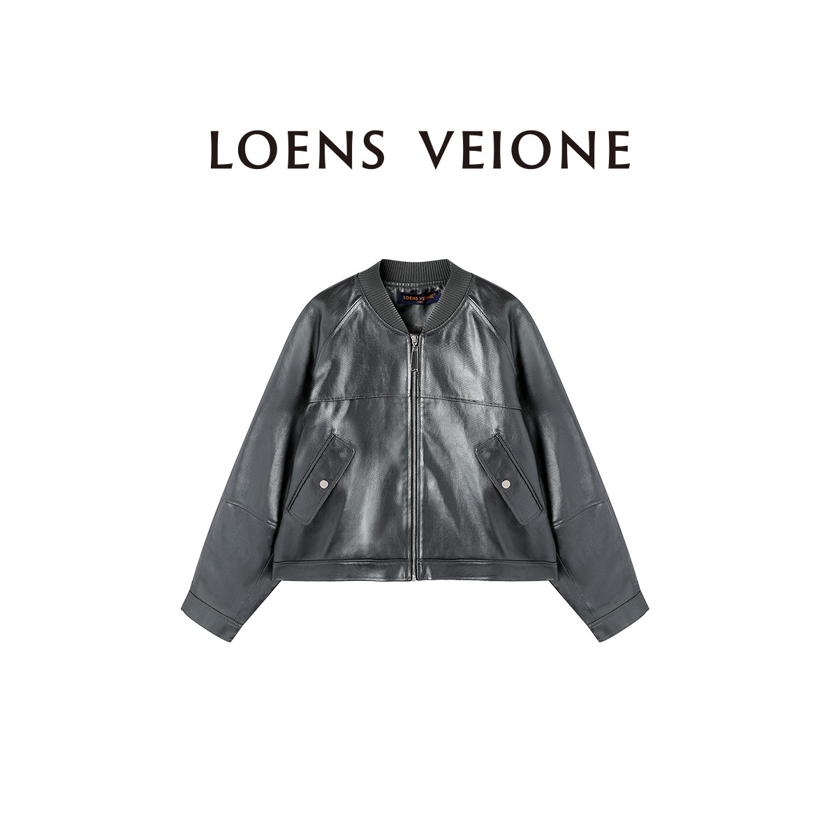 【特价微瑕版衣 介意勿拍】【棉】【亚斯】百搭皮质感外套24CVCB0248N