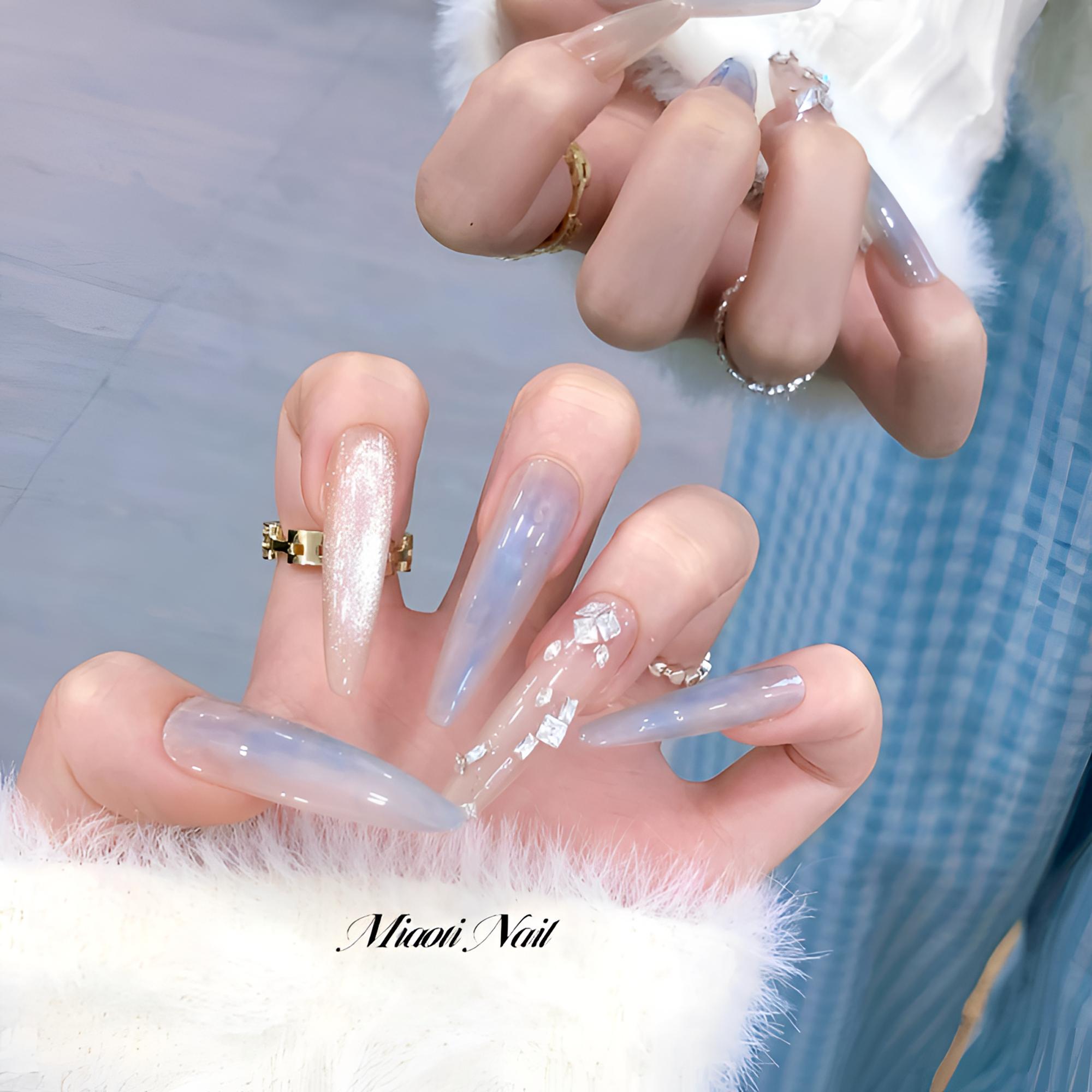 青屿 | 9个甲型定制 | Miaoti | 纯手工穿戴甲