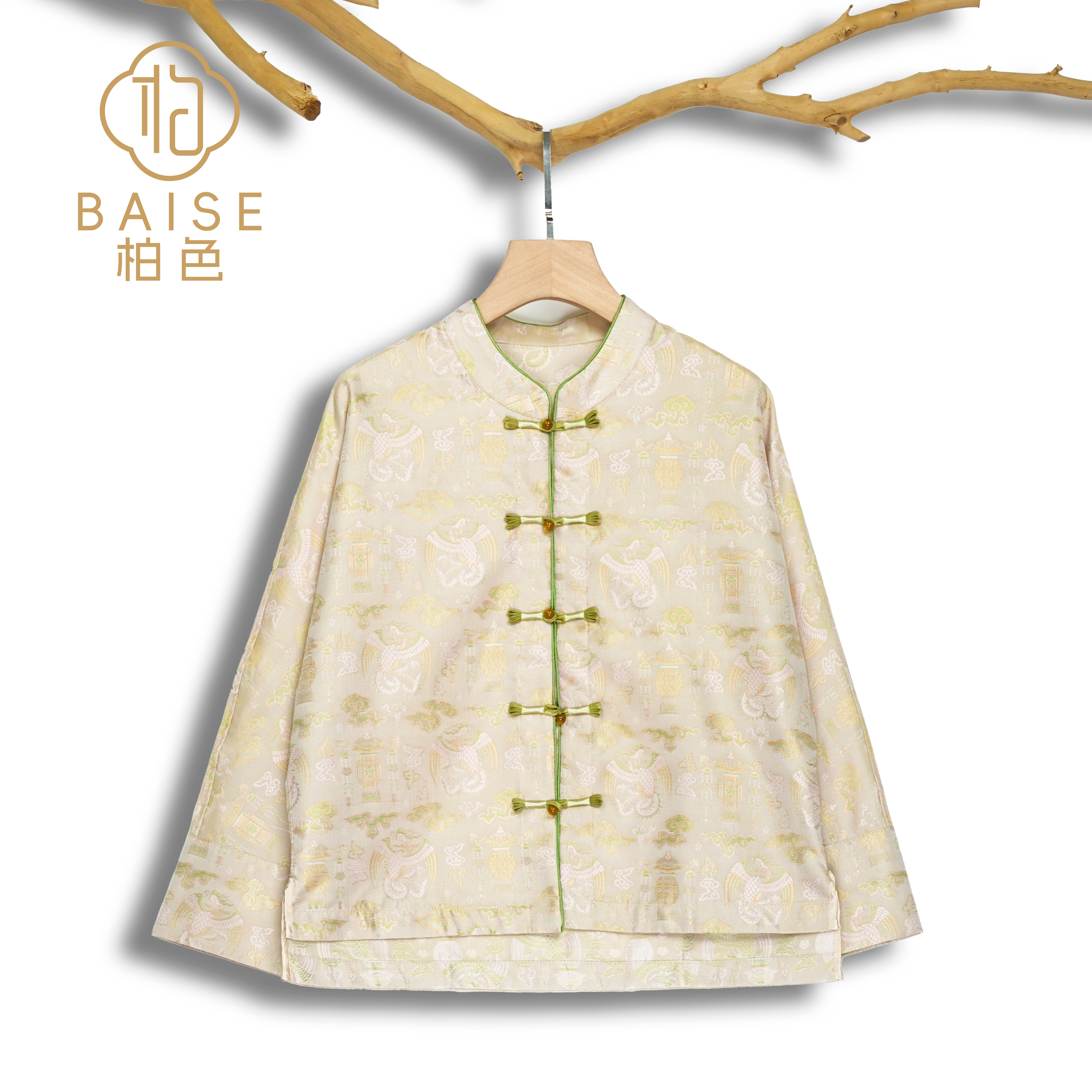 中式开衫复古盘扣日照香炉传统改良花色春季女装宽松上衣1366