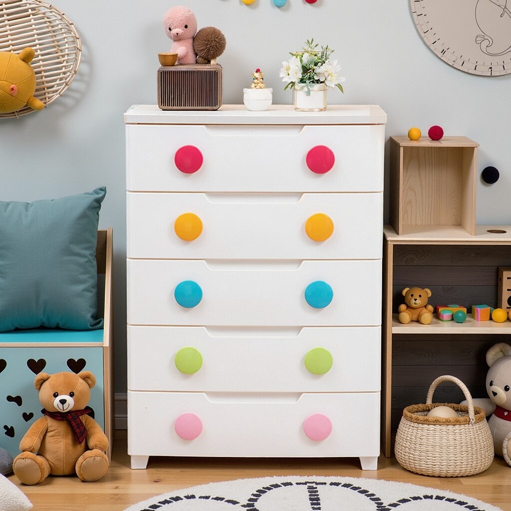 爱丽思儿童收纳柜子客厅免安装整理柜宝宝衣柜爱丽丝大容量储物箱