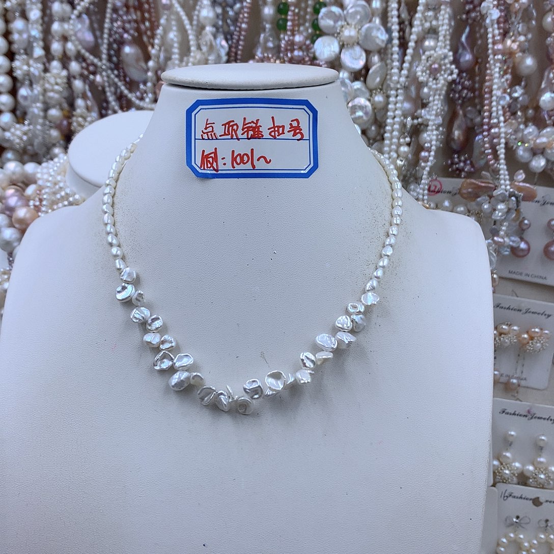 项链耳饰银S925镶嵌淡水珍珠