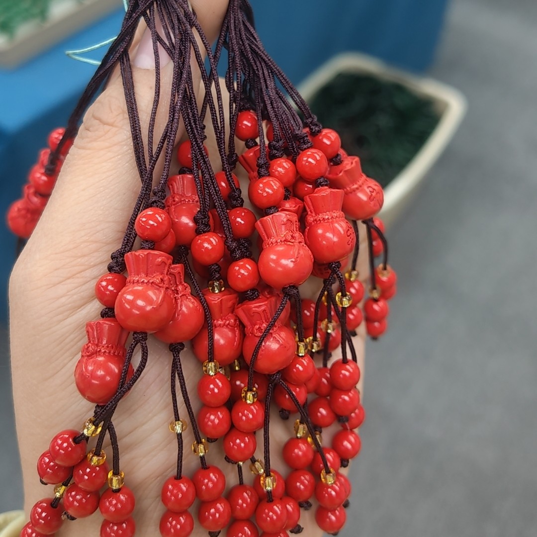 含辰砂工艺品保真辰砂钱袋子福袋子手机挂发一个