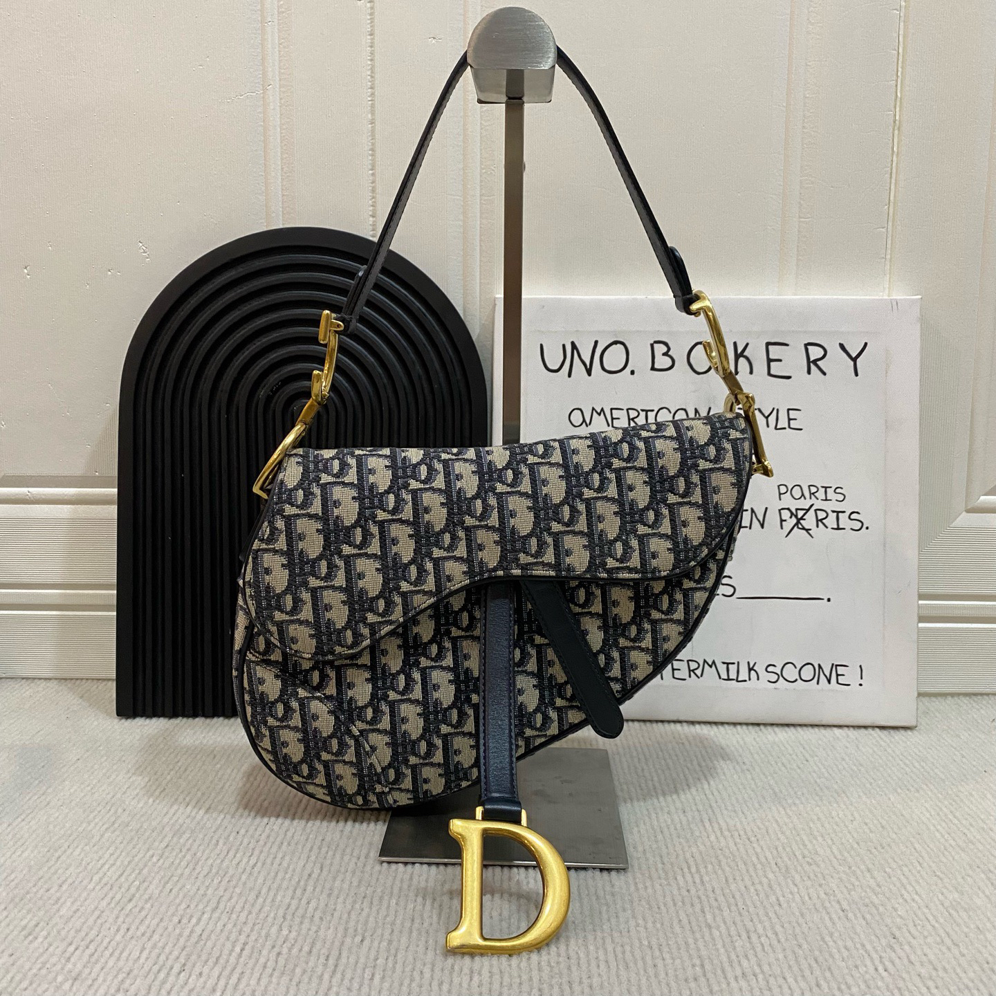 95新 DIOR/迪奥 迪奥老花马鞍中号