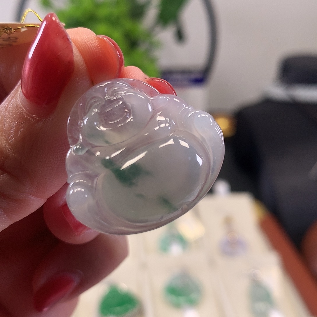 翡翠未镶嵌颈饰天然翡翠A货佛公
