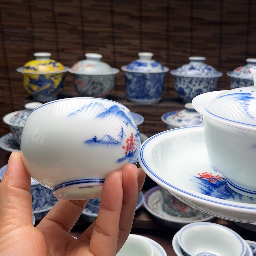 重***拾景德镇陶瓷盖碗禅定杯