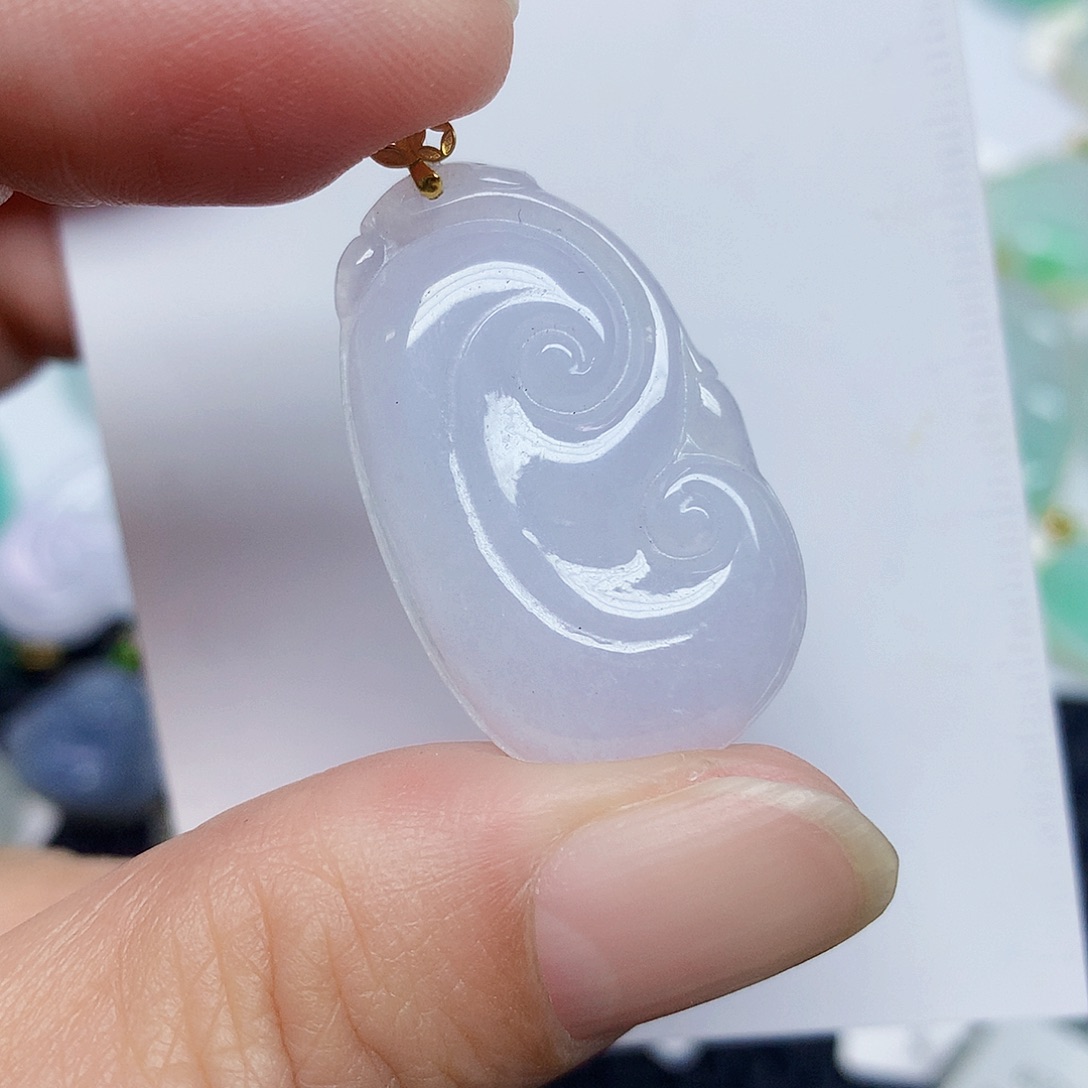 翡翠18K金镶嵌颈饰356789