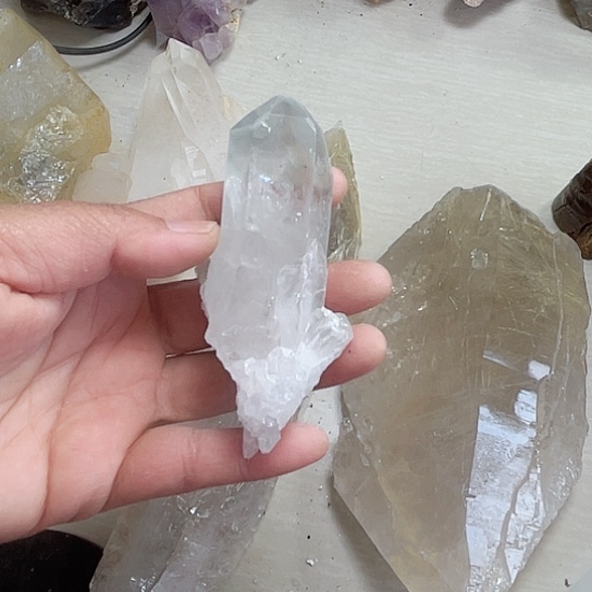 天然水晶原石未镶嵌烟晶兔**