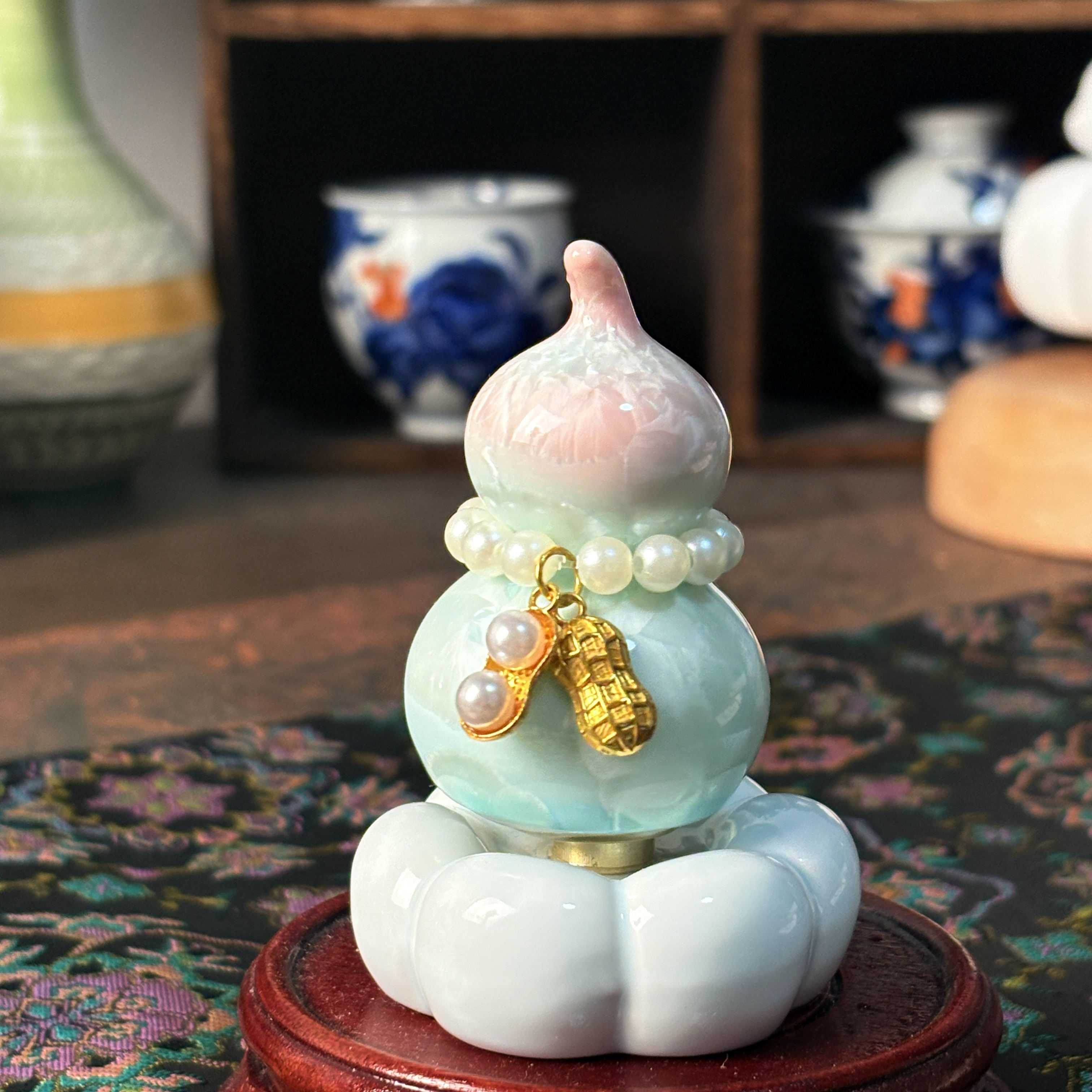 创意结晶釉小葫芦系办公桌装饰品生日礼物女