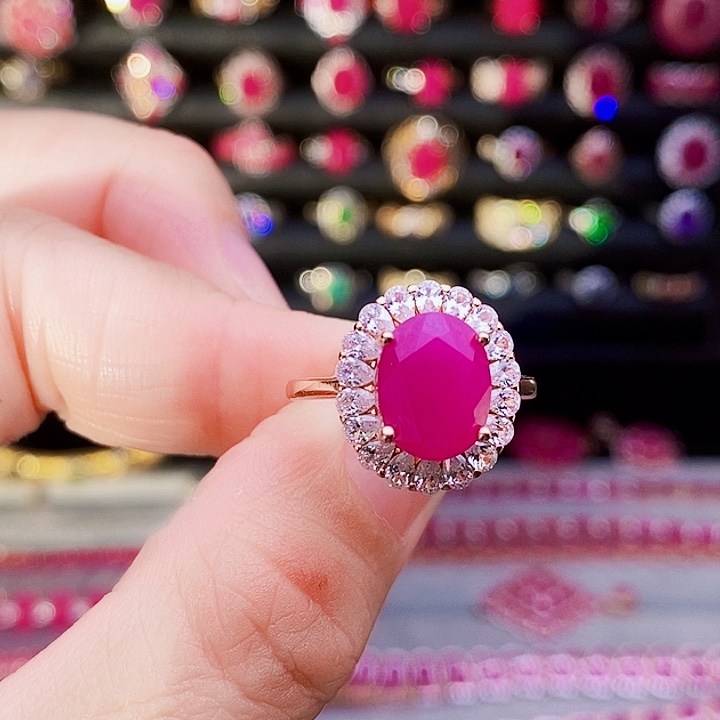 银S925镶嵌红宝石戒指