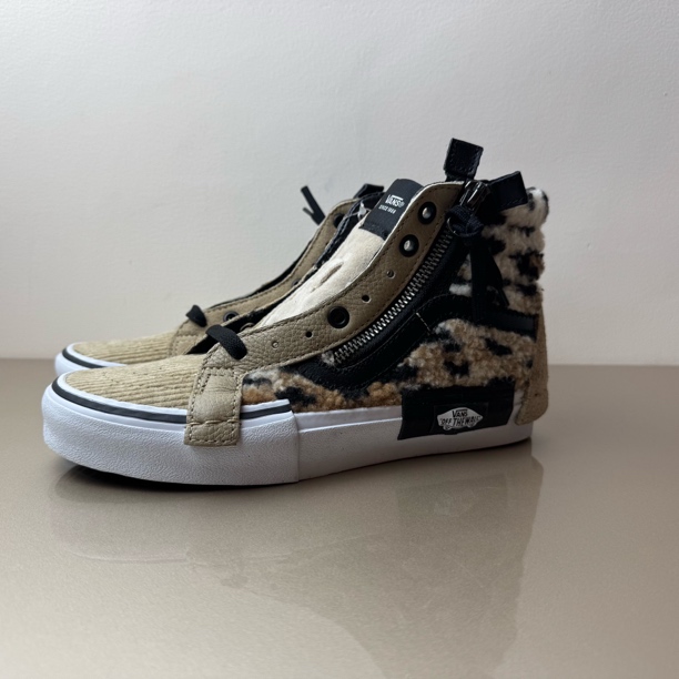 Vans SK8 CAP 拼接解构 羊羔绒豹纹 休闲运动高帮板鞋VN0A3WM1ABH