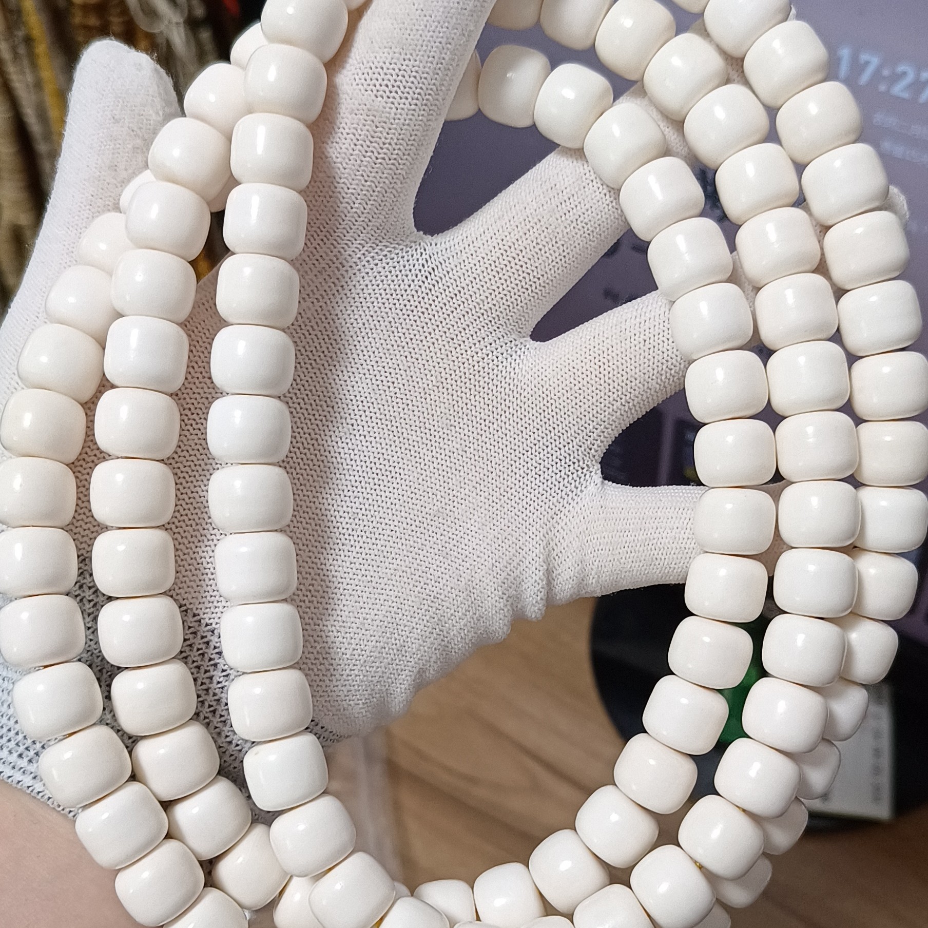 驼骨油润 藏式108颗高密骨驼骨佛珠极润骆驼骨