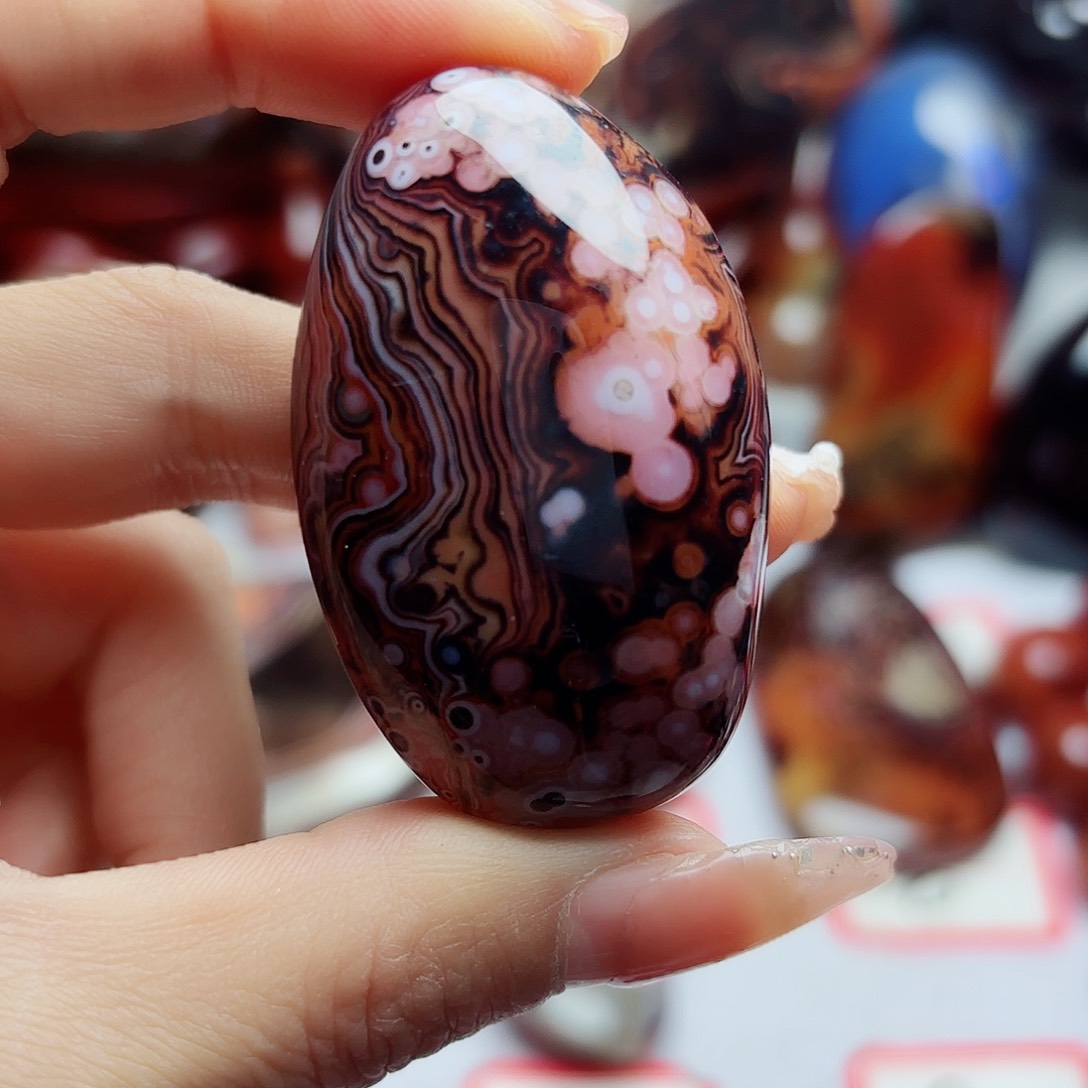 玛瑙/玉髓珠宝奇石银S925镀金镶嵌谊*