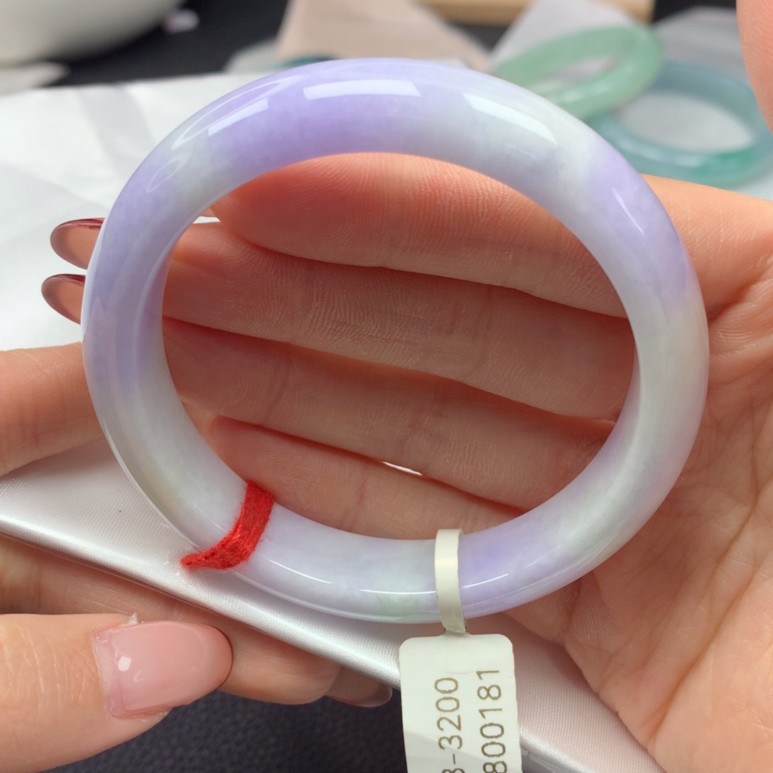 翡翠手镯22K金镶嵌58正圈