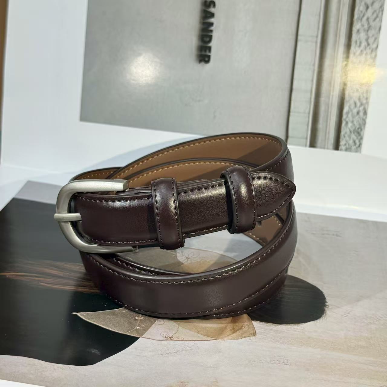 ZM腰带女士复古皮带扣圆扣女皮带轻奢百搭休闲风