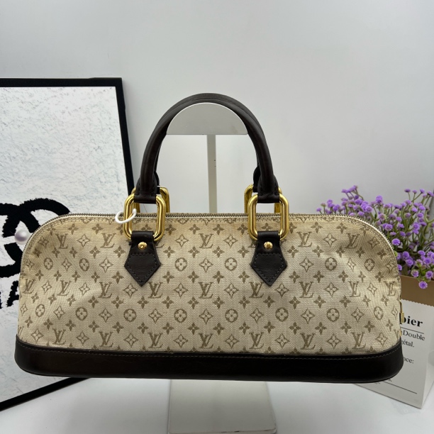 95新 LouisVuitton/路易威登 7725/LV浅绿丹宁单宁贝壳包长款