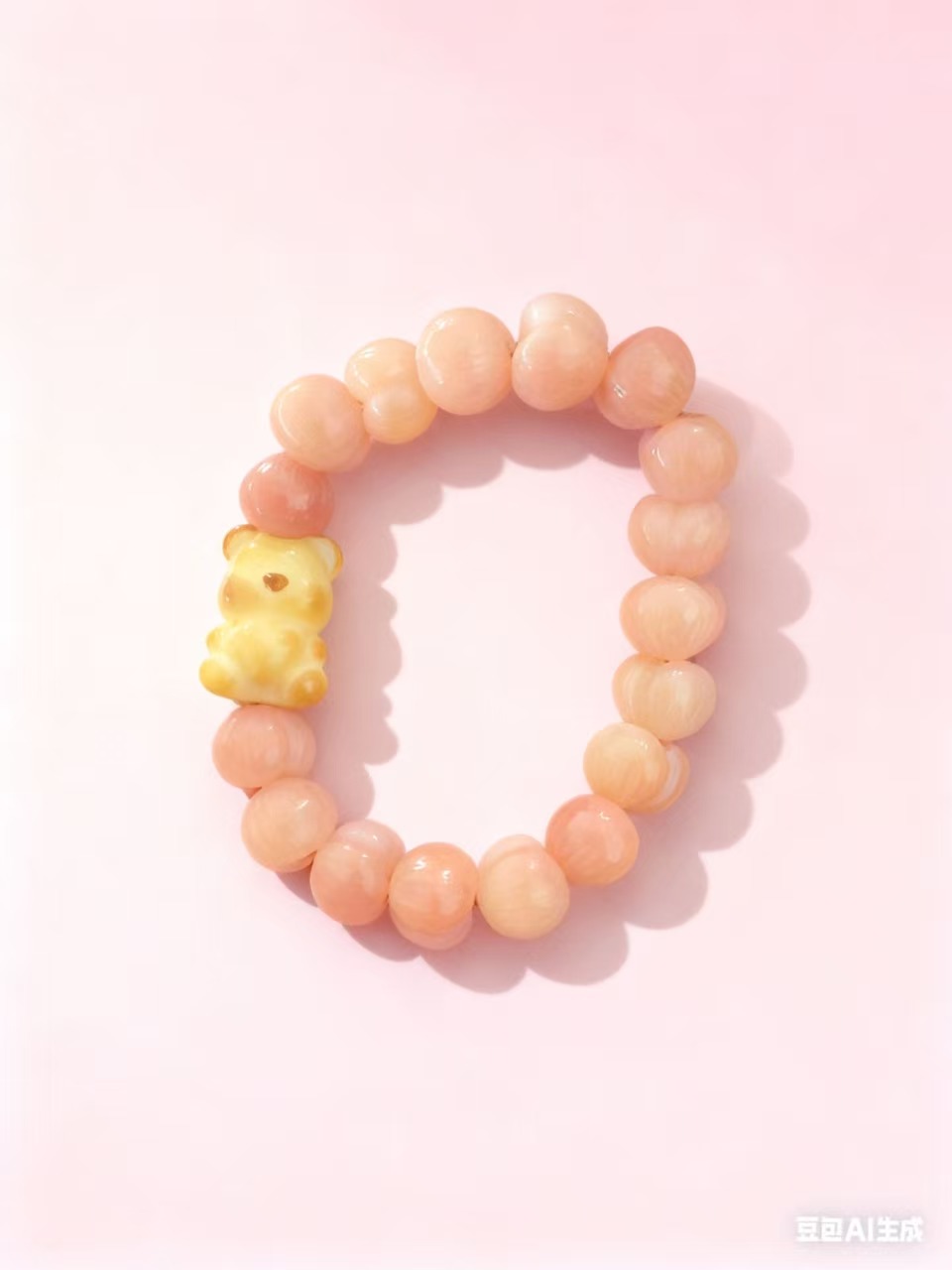 PT-045雕刻拉丝屁桃粉菩提手串百搭文玩单圈手串百搭
