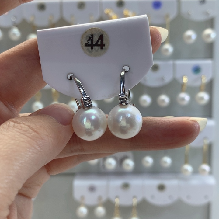 淡水珍珠耳饰银S925镶嵌
