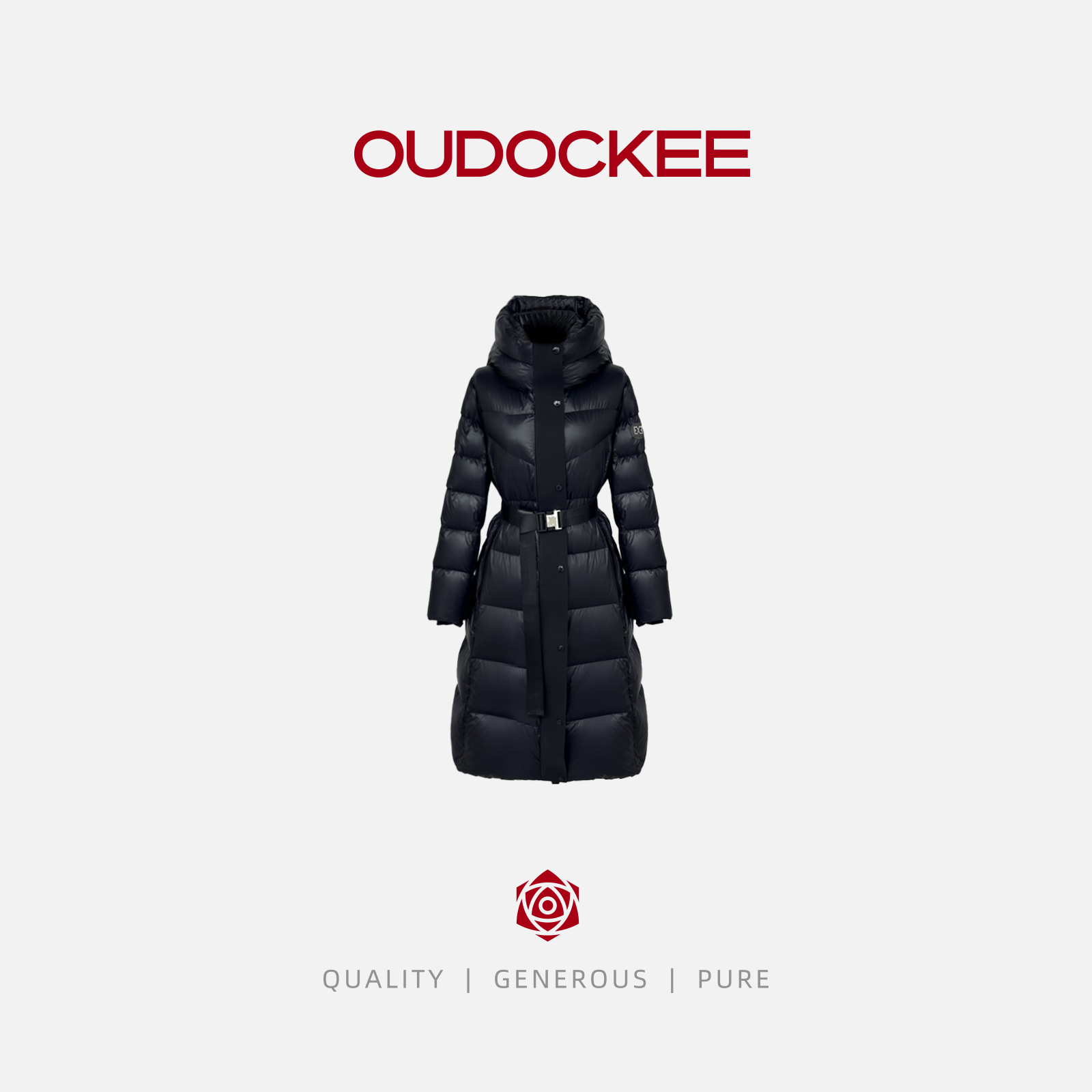 OUDOCKEE 鸥鸥【鸥鸥同款】韩系长版过膝时尚收腰修身外套 240731