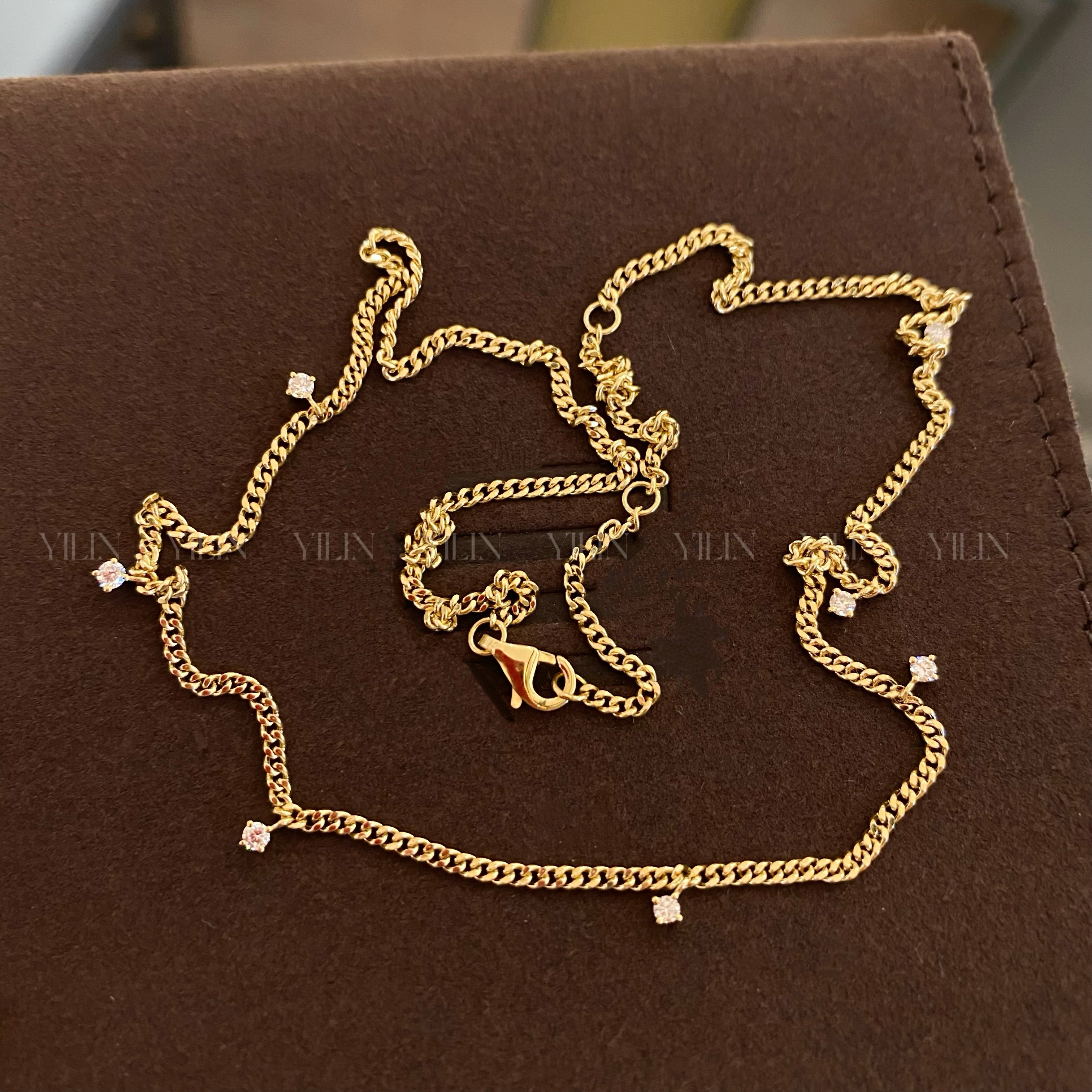 满天星钻石锁骨链  