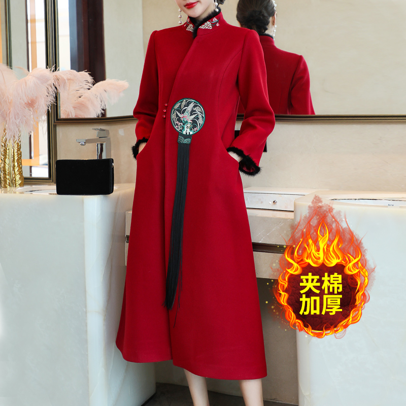 喜婆婆婚宴装婚礼服冬天外套冬季结婚丈母娘结婚妈妈礼服高端高贵