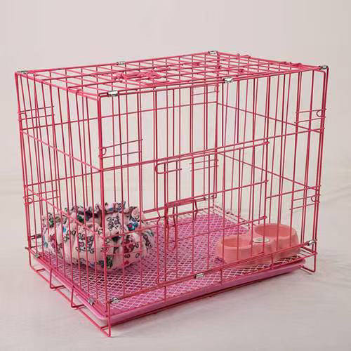 可折叠宠物笼室内外耐用铁丝笼中小型犬猫笼带托盘