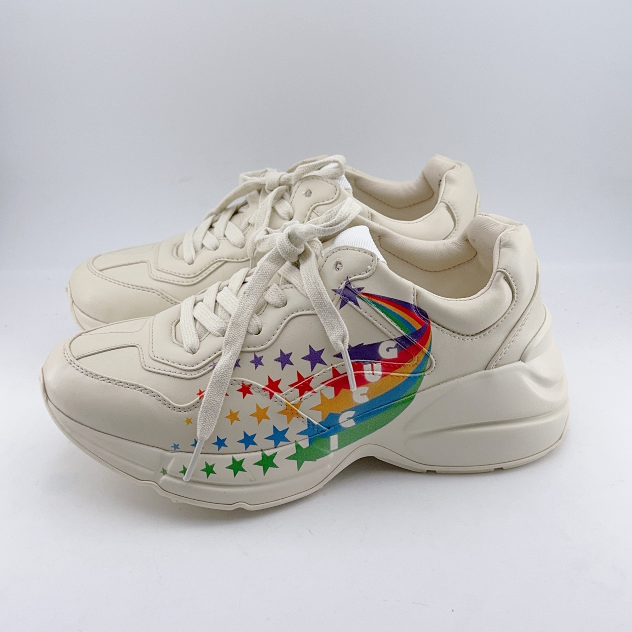 95新 GUCCI/古驰 36.5码/98.5新/Gucci/古驰 彩虹老爹鞋/mj01637