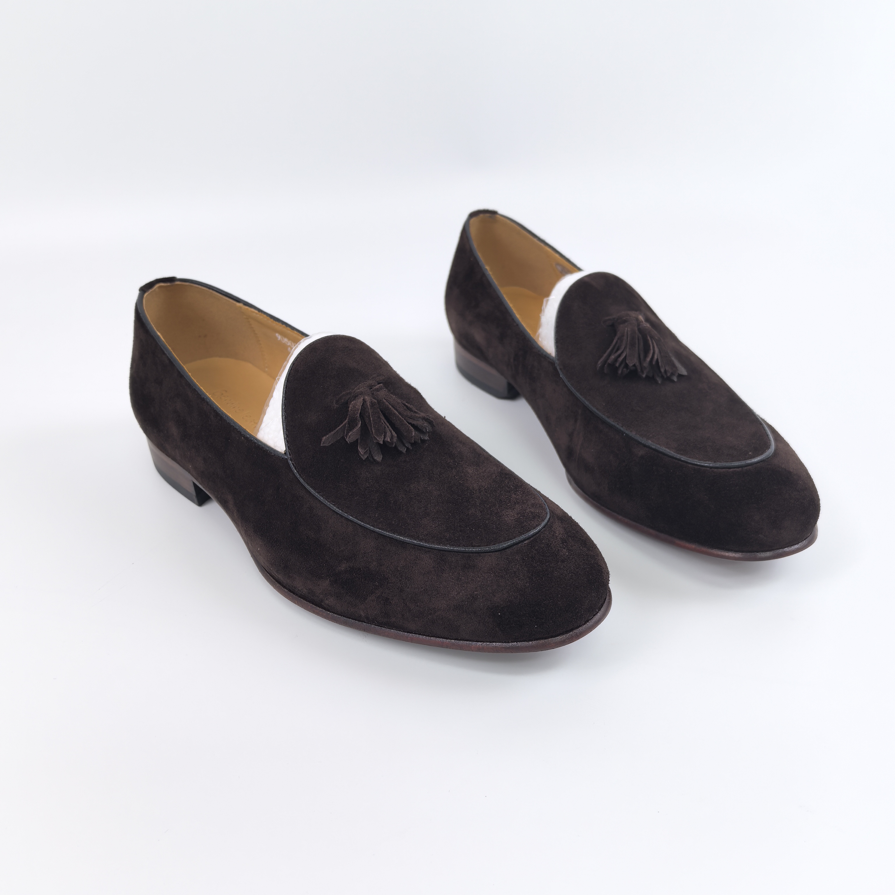 牛反绒固特异全皮底一脚蹬流苏乐福皮鞋（9050105）咖啡色