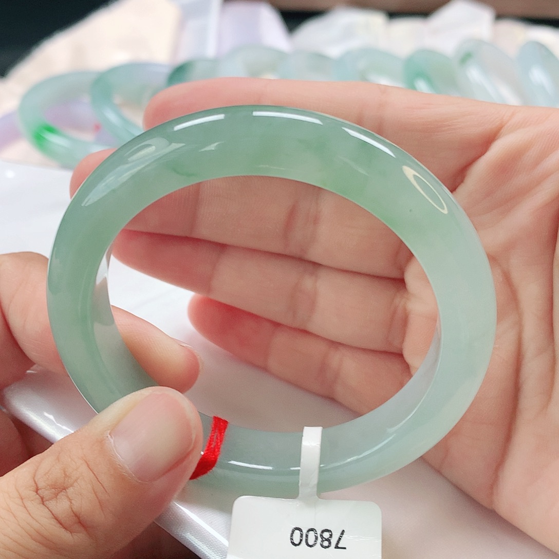 翡翠未镶嵌手镯55正