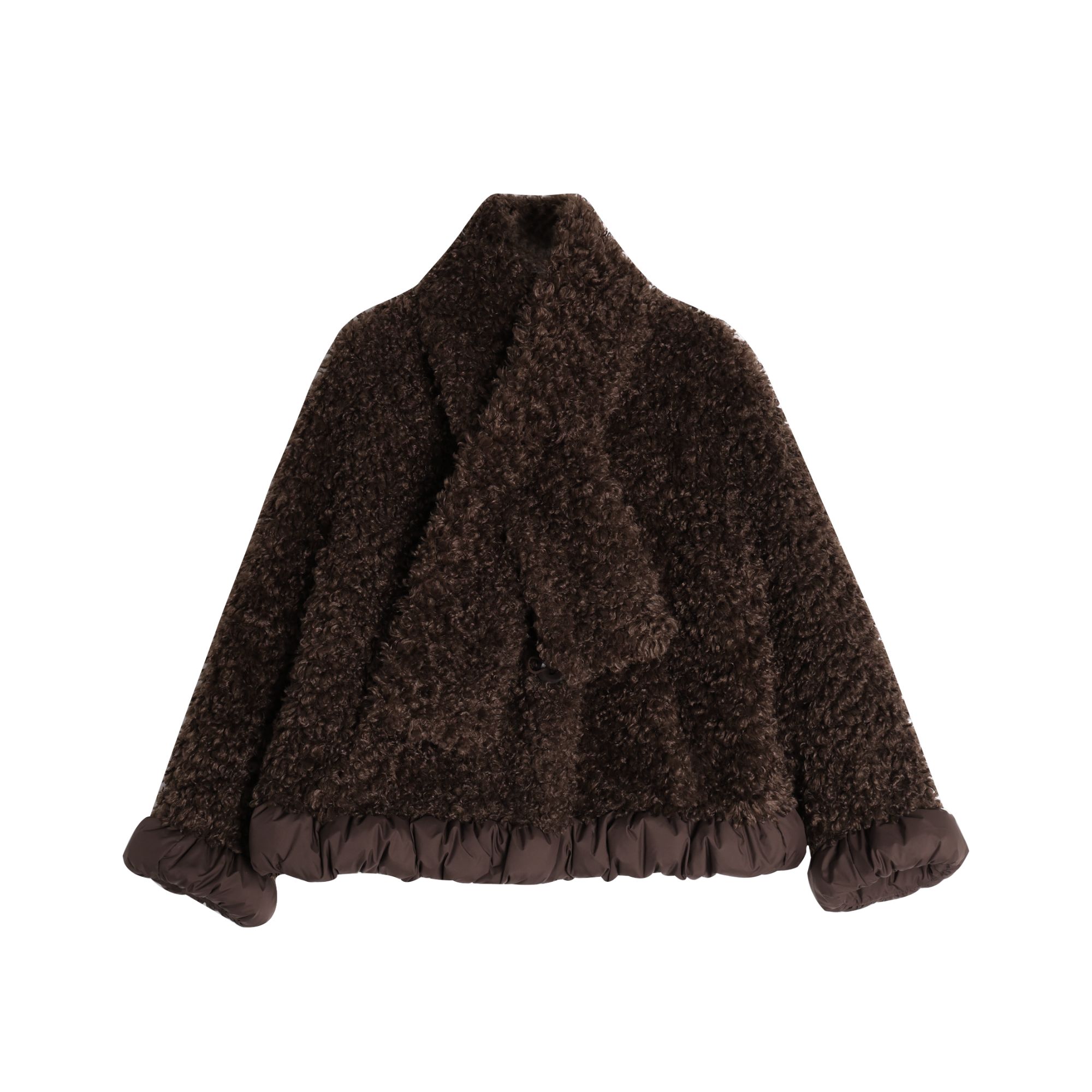 【大只定制】寻梦山茶 时尚宽松毛毛外套5DWJJ11039