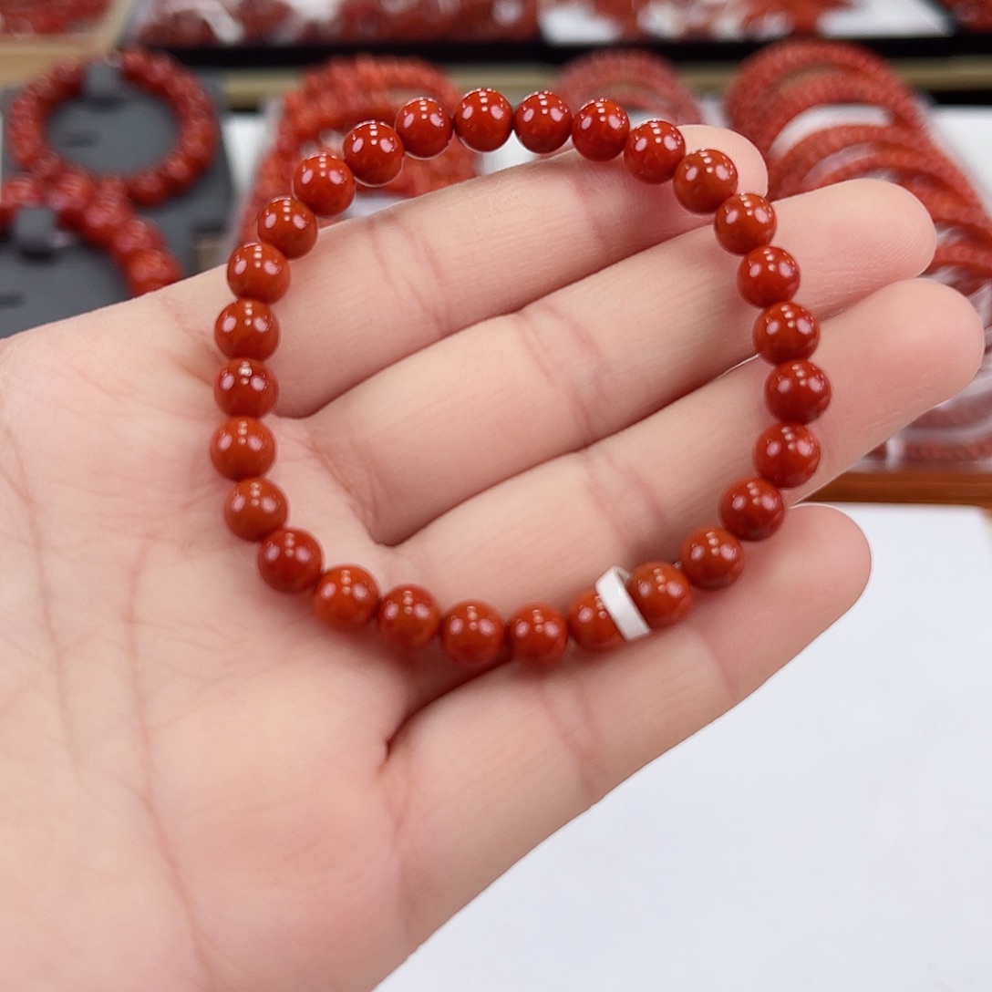 南红玛瑙瓦西单圈6mm未镶嵌