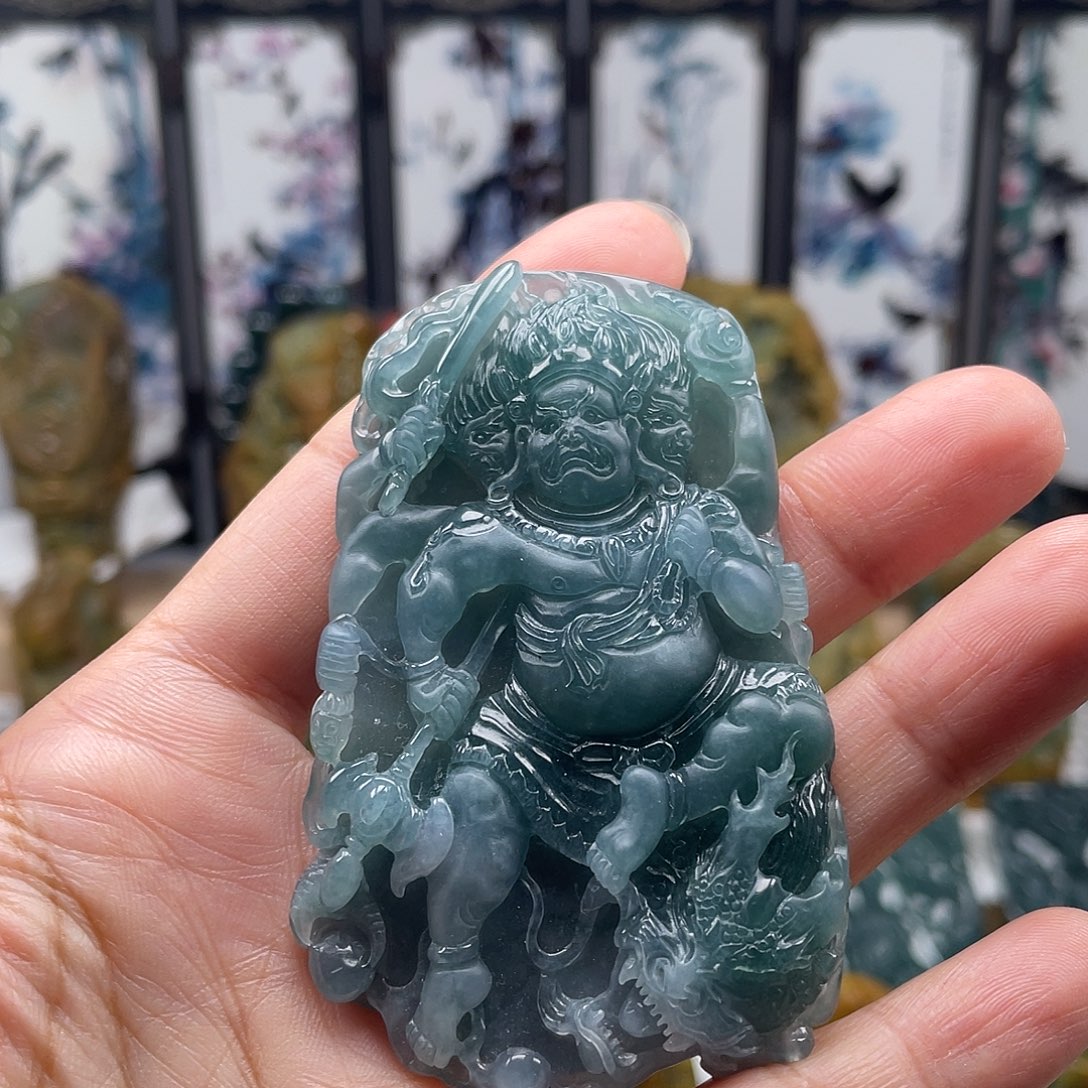 翡翠未镶嵌颈饰天然翡翠a 货大黑天