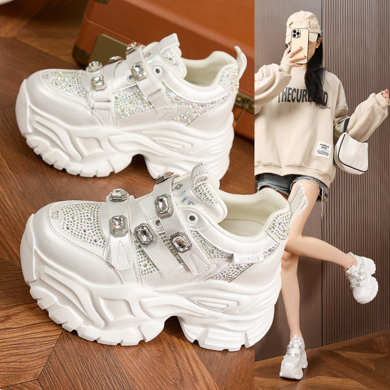 女鞋厚底系带春夏老爹鞋运动休闲镂空网面