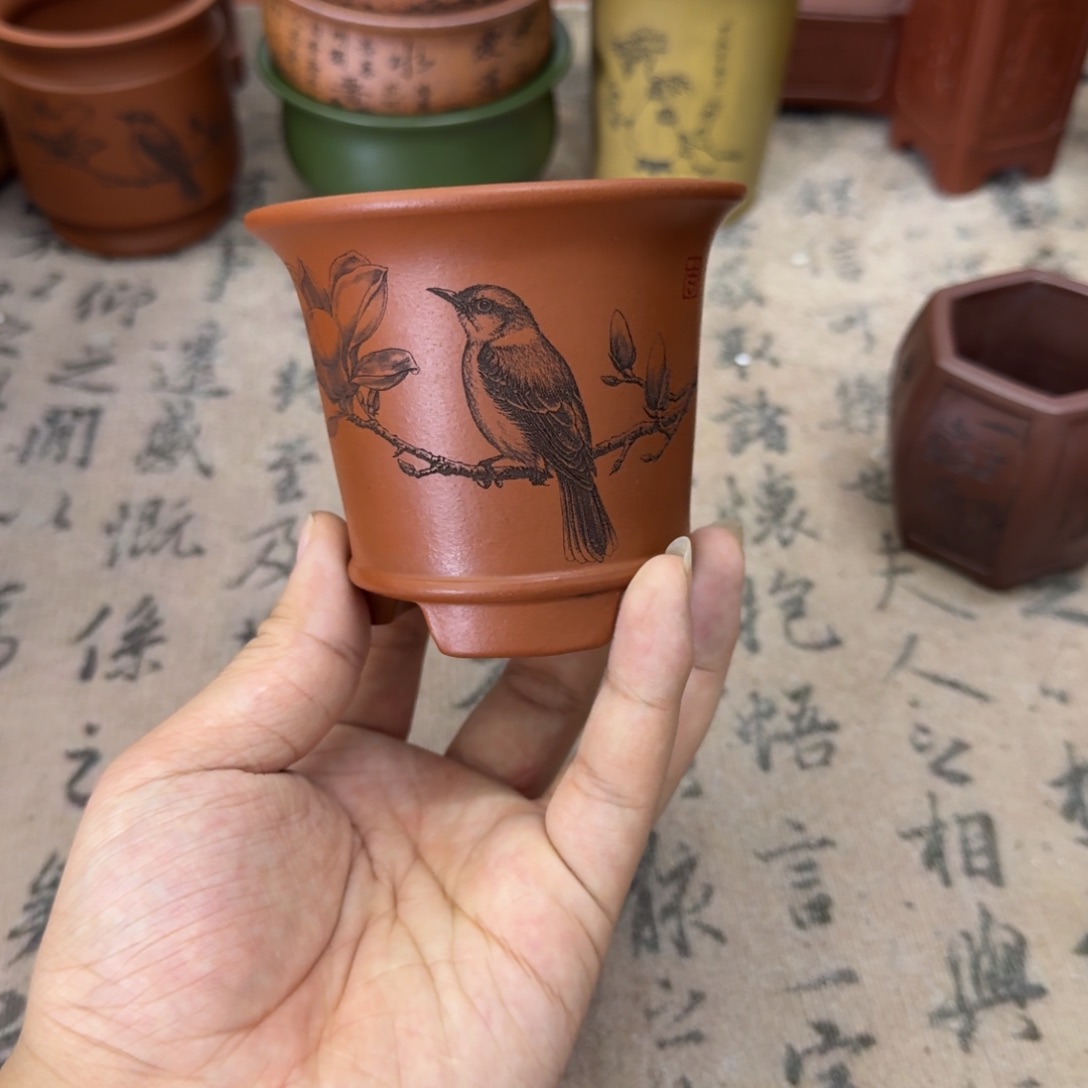 紫砂花盆宜兴紫砂正品8.5x7