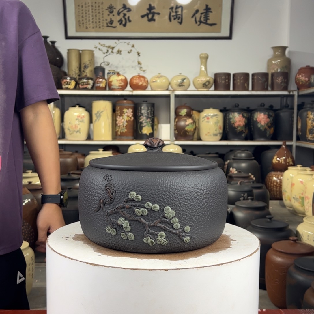 3饼茶缸纯手工松针精工