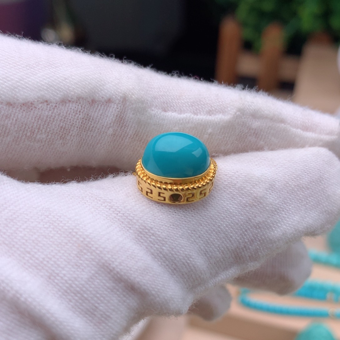 绿松石珠宝奇石18K金镶嵌